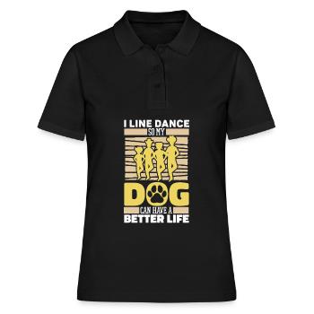 Chien de danse en ligne - Polo Femme - noir - Devant - Ailine (174cm)