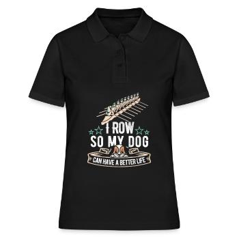 Rudern Ruderer Hund - Frauen Polo Shirt - Schwarz - Vorne - Ailine (174cm)