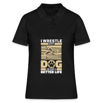 Chien lutteur lutteur - Polo Femme - noir - Devant - Ailine (174cm)