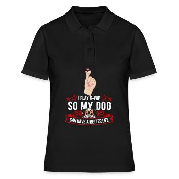 K Pop Kpop Chien pop coréen - Polo Femme - noir - Devant - Ailine (174cm)