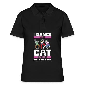 Professeur de danse chat - Polo Femme - noir - Devant - Ailine (174cm)
