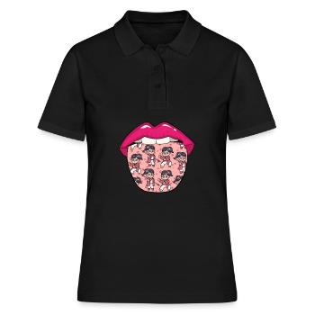 Langue de Kung Fu - Polo Femme - noir - Devant - Ailine (174cm)