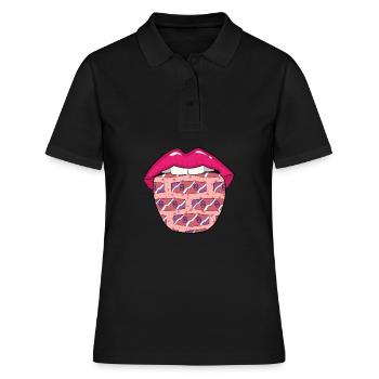 Wakeboard Wakeboarder Lippen - Frauen Polo Shirt - Schwarz - Vorne - Ailine (174cm)