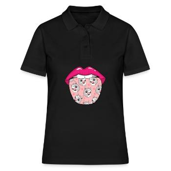 Lama Llama Langue - Polo Femme - noir - Devant - Ailine (174cm)