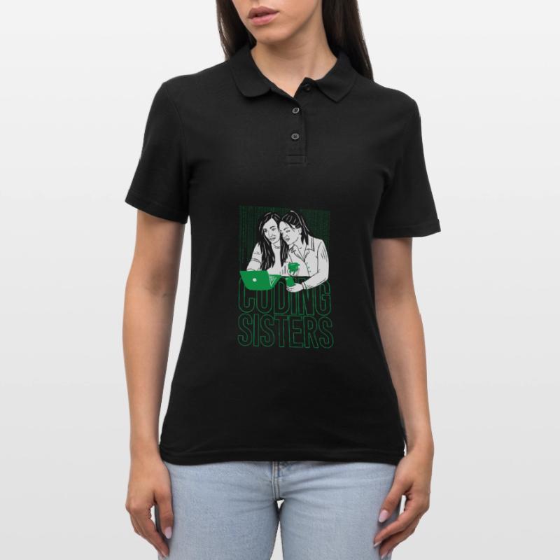 Développeur Coder Programmer Sisters Polo Femme