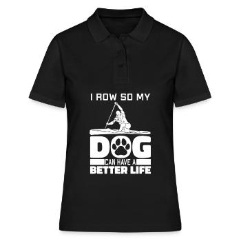 Rudern Ruderer Hund - Frauen Polo Shirt - Schwarz - Vorne - Ailine (174cm)