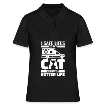 Service ambulancier paramédical Ambulancier Cat - Polo Femme - noir - Devant - Ailine (174cm)