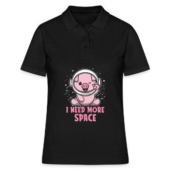 Pig Pig Farmer Astronaut - Women's Polo Shirt - black - Front - Ailine (174cm)