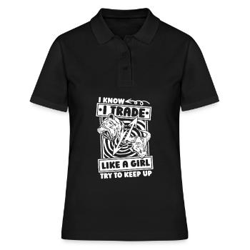Day Trading Day Trader Humour - Polo Femme - noir - Devant - Ailine (174cm)