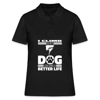 Klettern Kletterer Hund - Frauen Polo Shirt - Schwarz - Vorne - Ailine (174cm)