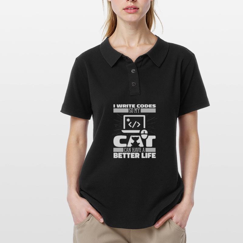 Entwickler Coder Programmierer Katze Frauen Polo Shirt