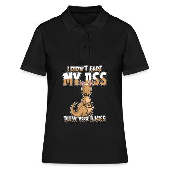 Känguru Wortwitz - Frauen Polo Shirt - Schwarz - Vorne - Ailine (174cm)