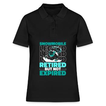 Schneemobil Motorschlitten Im Ruhestand - Frauen Polo Shirt - Schwarz - Vorne - Ailine (174cm)