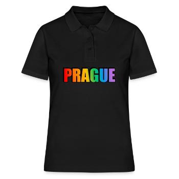 Prager LGBT Pride Regenbogen - Frauen Polo Shirt - Schwarz - Vorne - Ailine (174cm)