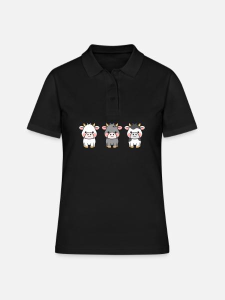 vache - Polo Femme - noir