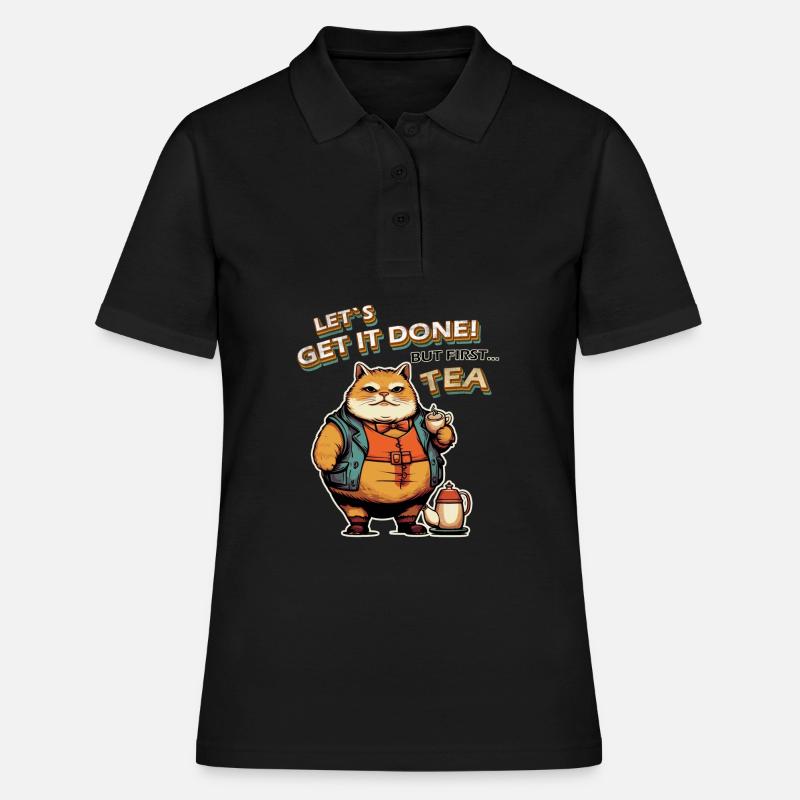 Faisons-le Thé pour chat - Polo Femme - noir