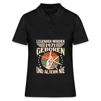 53rd birthday Year of construction 1971 Legend 53 years - Women's Polo Shirt - black - Front - Ailine (174cm)