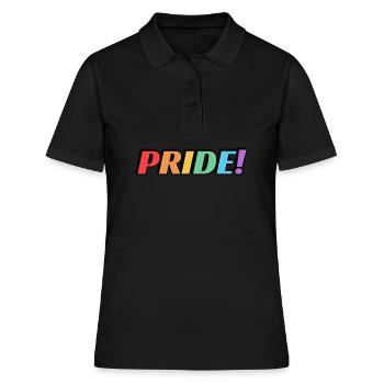 Pride Regenbogen Text - Frauen Polo Shirt - Schwarz - Vorne - Ailine (174cm)