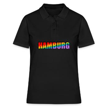 Hamburg Gay Regenbogen LGBT Pride - Frauen Polo Shirt - Schwarz - Vorne - Ailine (174cm)