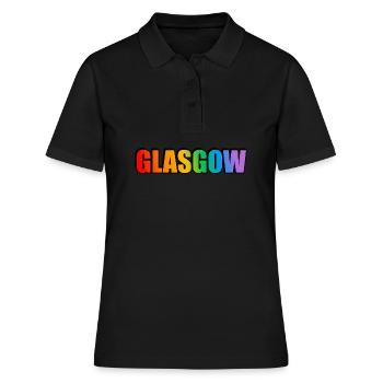 Glasgow Gay Regenbogen LGBT Pride - Frauen Polo Shirt - Schwarz - Vorne - Ailine (174cm)