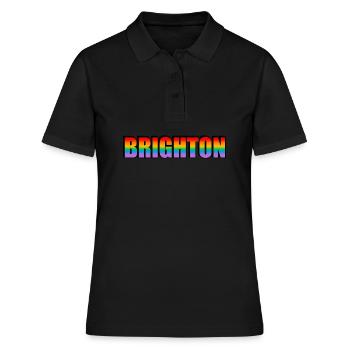 Brighton Rainbow LGBTQ Pride Monat - Frauen Polo Shirt - Schwarz - Vorne - Ailine (174cm)