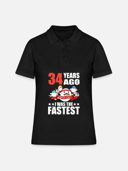 Vor 34 Jahren War Ich Das Schnellste Sperma Zum - Frauen Polo Shirt - Schwarz