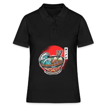Ramen Bowl Wave Soupe de nouilles japonaises - Polo Femme - noir - Devant - Ailine (174cm)