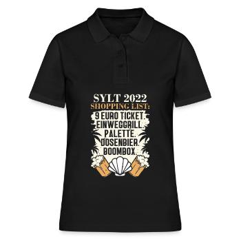 9€ tIcket einweggrill palette dosenBier mit - Frauen Polo Shirt - Schwarz - Vorne - Ailine (174cm)
