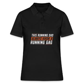 Ce père qui court sait toujours, un running gag - Polo Femme - noir - Devant - Ailine (174cm)