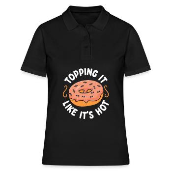 Le garnir comme s’il faisait chaud | Donut Lover Tshirt | - Polo Femme - noir - Devant - Ailine (174cm)