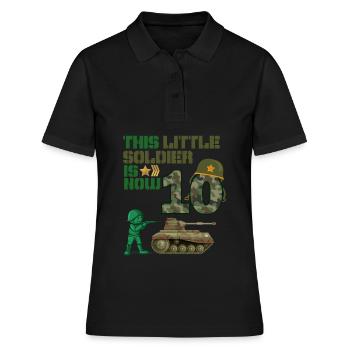 Ce petit soldat est maintenant 10 Char de l’Armée 10. - Polo Femme - noir - Devant - Ailine (174cm)