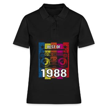 Best Of 1988 Stereo Radio Kassettenspieler - Frauen Polo Shirt - Schwarz - Vorne - Ailine (174cm)