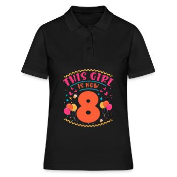 Cette fille a maintenant 8 | Thème Cupcake - Polo Femme - noir - Devant - Ailine (174cm)