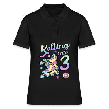 Rouler dans 3 patineurs à roulettes Patins 3e année - Polo Femme - noir - Devant - Ailine (174cm)