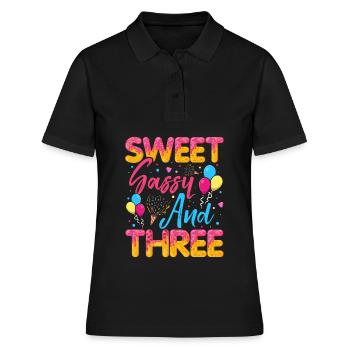 Süßer Frechdachs Und Drei Streusel Köstlicher - Frauen Polo Shirt - Schwarz - Vorne - Ailine (174cm)