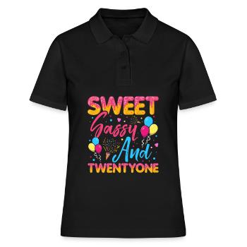 Sweet Sassy And Twenty One Sprinkles Delicious - Frauen Polo Shirt - Schwarz - Vorne - Ailine (174cm)