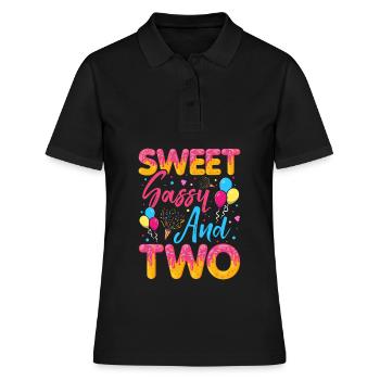 Süßer Frechdachs Und Zwei Streusel Köstlicher - Frauen Polo Shirt - Schwarz - Vorne - Ailine (174cm)