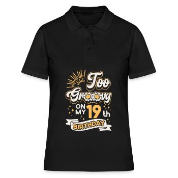 Trop groovy sur mon 19ème anniversaire Dix-neuf ans - Polo Femme - noir - Devant - Ailine (174cm)