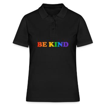 Sei freundlich Regenbogen LGBT Pride - Frauen Polo Shirt - Schwarz - Vorne - Ailine (174cm)