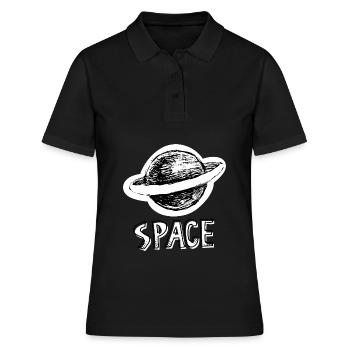 Space . Shuttle . Universe - Frauen Polo Shirt - Schwarz - Vorne - Ailine (174cm)