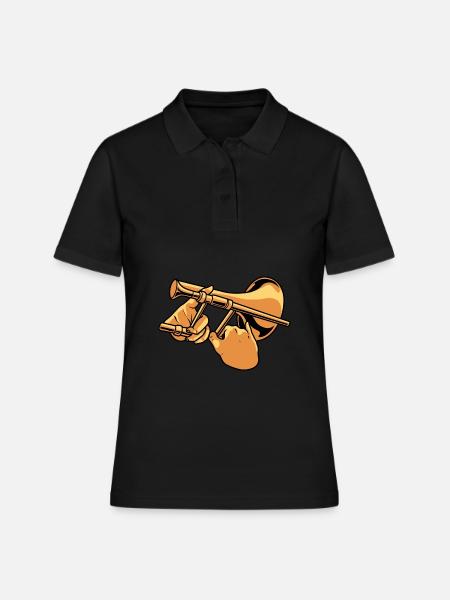 Posaune - Frauen Polo Shirt - Schwarz