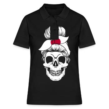 Nationalité Drapeau national Drapeau Tête de mort - Polo Femme - noir - Devant - Ailine (174cm)