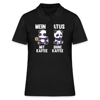 Pandabär Mein Status Mit Kaffee Ohne Kaffee - Frauen Polo Shirt - Schwarz - Vorne - Ailine (174cm)