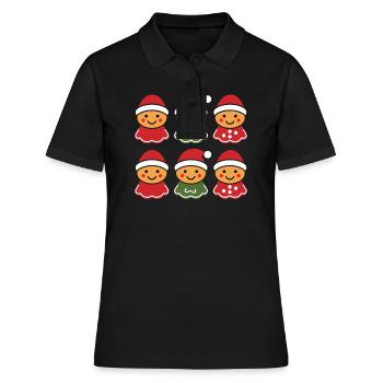 Gingerbread Man - Women's Polo Shirt - black - Front - Ailine (174cm)