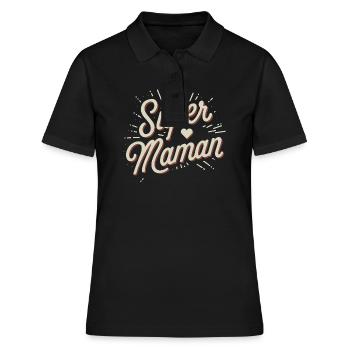 Super maman - Polo Femme - noir - Devant - Ailine (174cm)