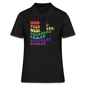 Soyez LGBTQ Gay Lesbienne Bi Trans Pride Coloré - Polo Femme - noir - Devant - Ailine (174cm)