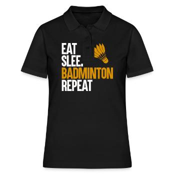 Federball für Badminton - Frauen Polo Shirt - Schwarz - Vorne - Ailine (174cm)