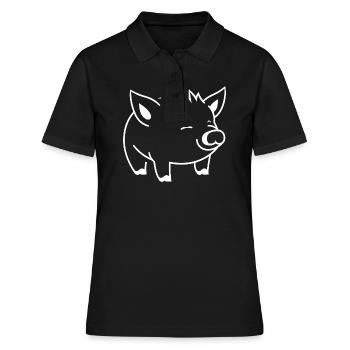 Humour petit sanglier - Polo Femme - noir - Devant - Ailine (174cm)