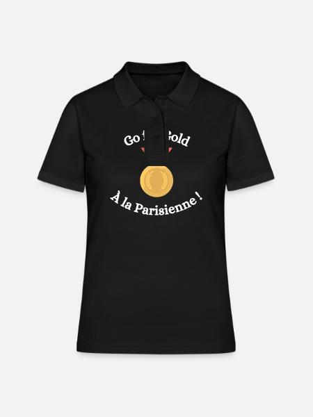 Go for Gold à la parisienne ! - Polo Femme - noir