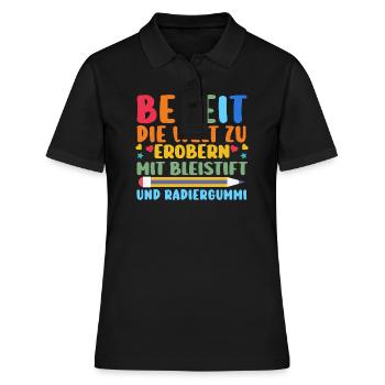 Daycare Leavers Back to School School Child Enrollment - Women's Polo Shirt - black - Front - Ailine (174cm)